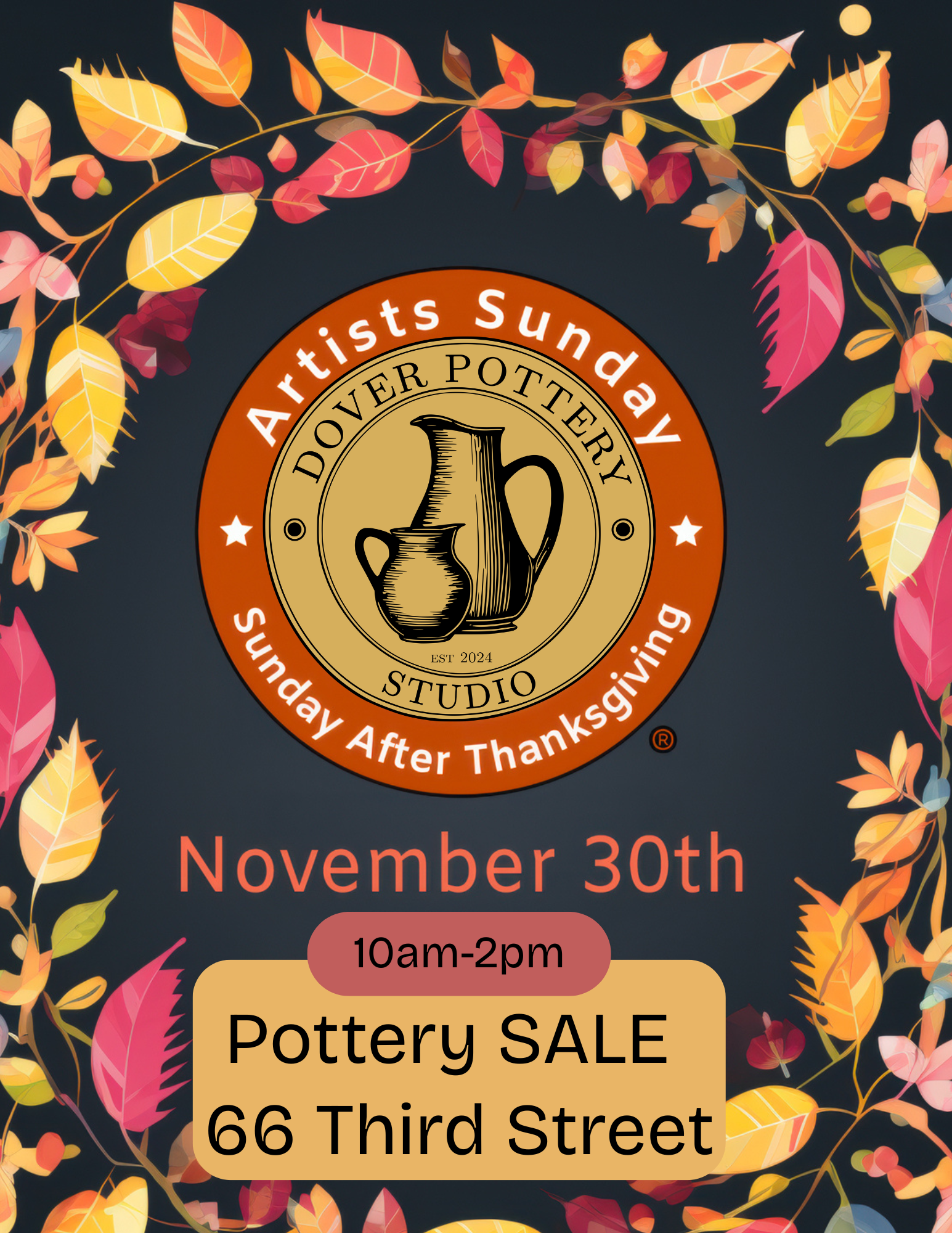 Artist Sunday Pottery sale