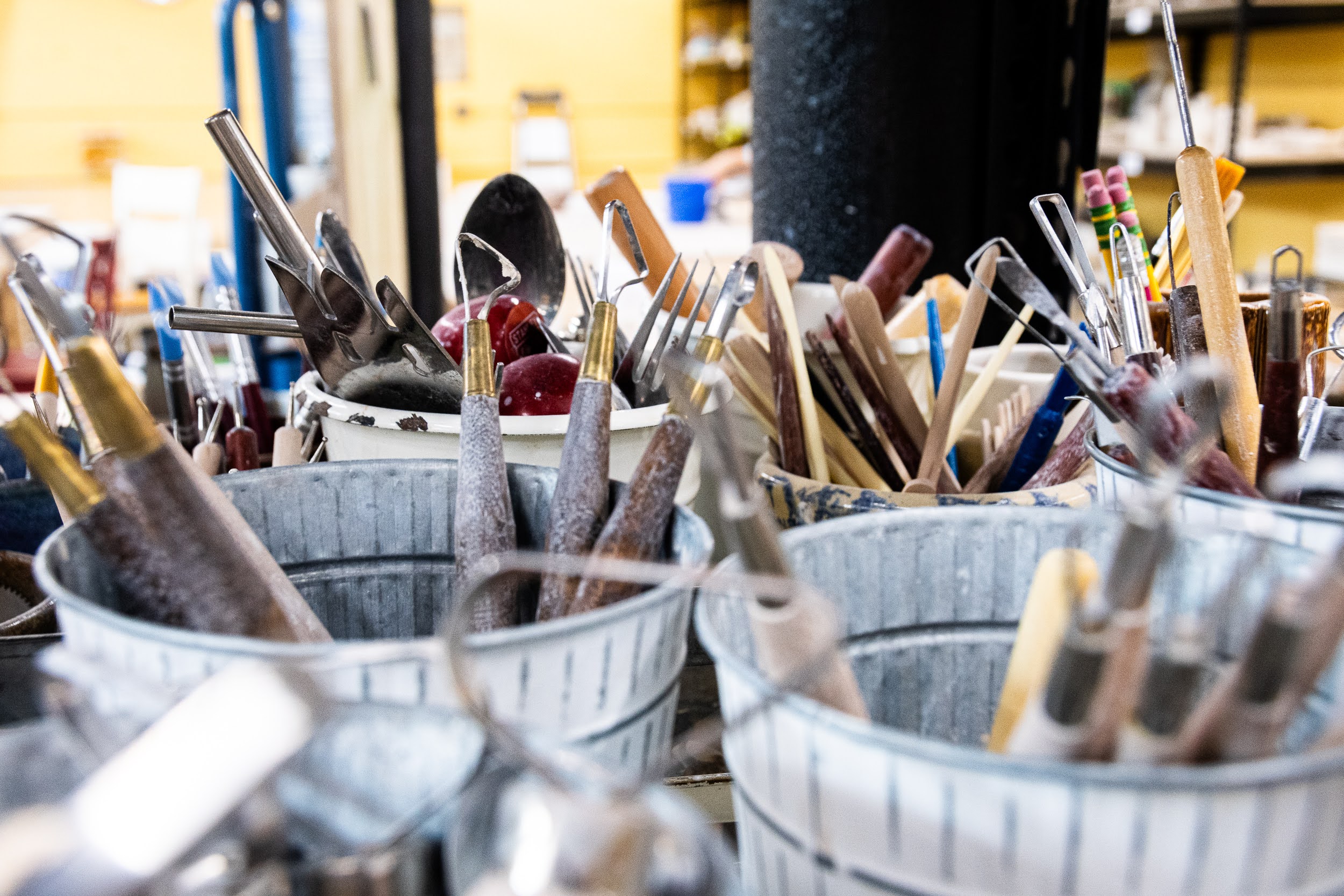 Picture of a shelf of tools at the studio
